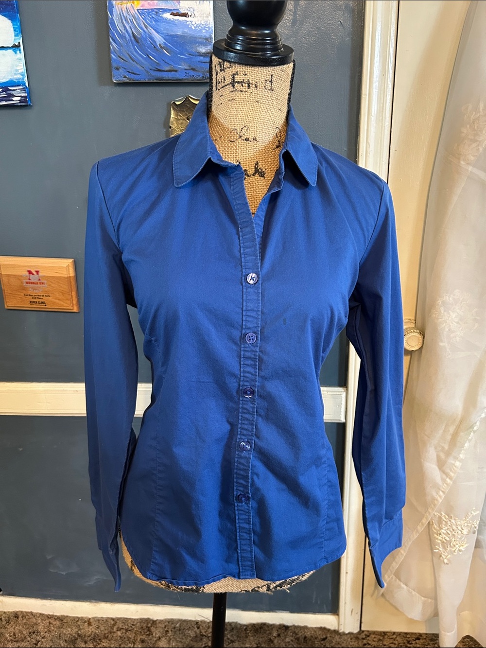 George Women's Button-Down Shirt in Royal Blue